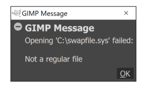 Erro GIMP arquivo inválido